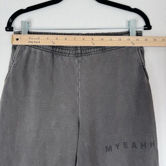 Unbranded Sweatpants Mens Large* Charcoal Gray Myeahh Graphic Heavyweight Lounge - Picture 9 of 11